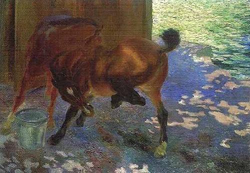 Paul-Albert Besnard Horses bitten by flies china oil painting image